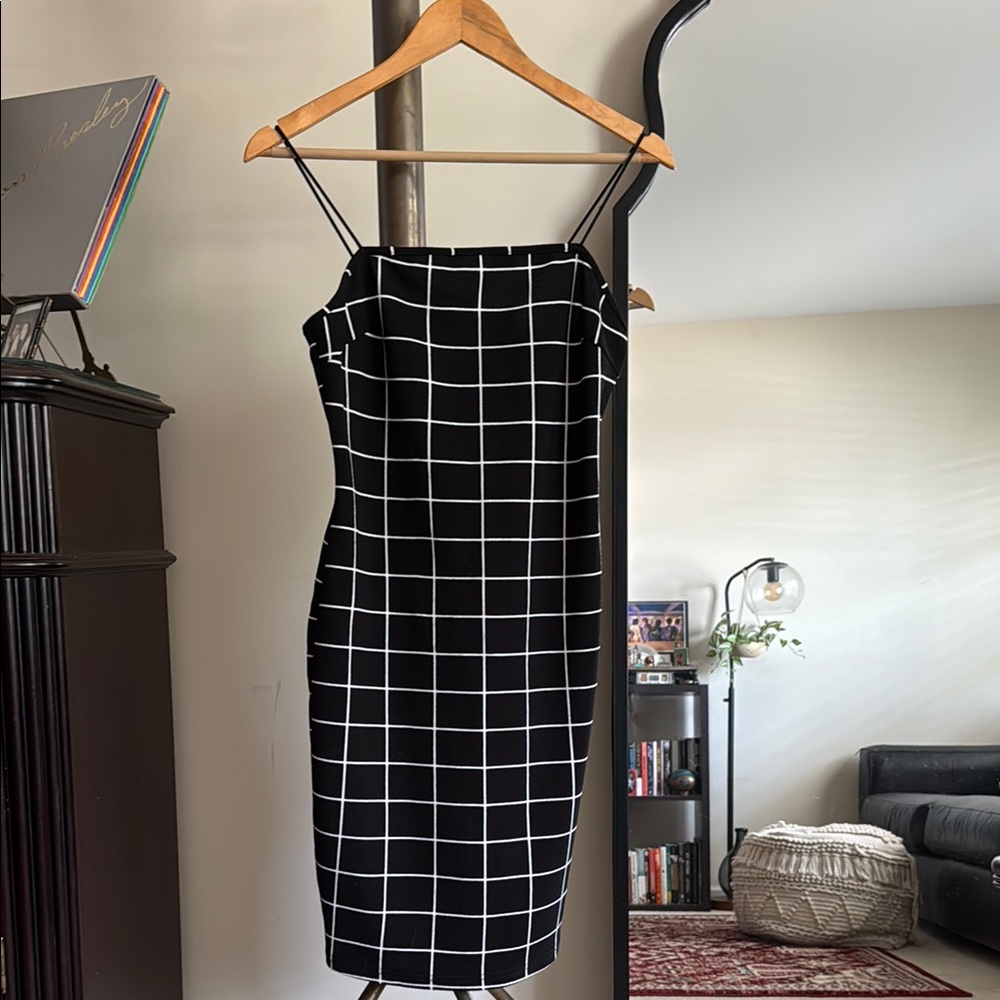 SHEIN Grid Bodycon Dress